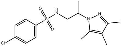 4-chloro-N-[2-(3,4,5-trimethyl-1H-pyrazol-1-yl)propyl]benzenesulfonamide 结构式