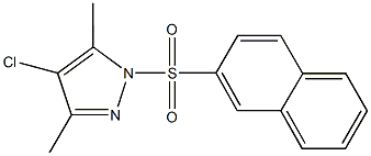 4-chloro-3,5-dimethyl-1-(2-naphthylsulfonyl)-1H-pyrazole 结构式