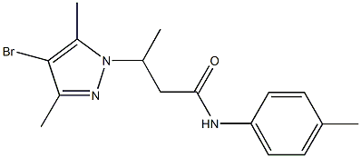 3-(4-bromo-3,5-dimethyl-1H-pyrazol-1-yl)-N-(4-methylphenyl)butanamide 结构式