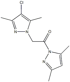 4-chloro-1-[2-(3,5-dimethyl-1H-pyrazol-1-yl)-2-oxoethyl]-3,5-dimethyl-1H-pyrazole 结构式