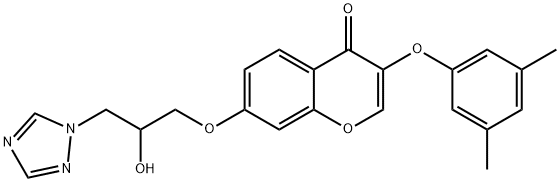 3-(3,5-dimethylphenoxy)-7-[2-hydroxy-3-(1H-1,2,4-triazol-1-yl)propoxy]-4H-chromen-4-one 结构式