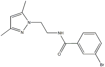 3-bromo-N-[2-(3,5-dimethyl-1H-pyrazol-1-yl)ethyl]benzamide 结构式