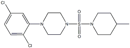 1-(2,5-dichlorophenyl)-4-[(4-methyl-1-piperidinyl)sulfonyl]piperazine 结构式