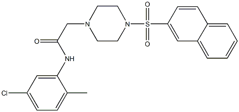 N-(5-chloro-2-methylphenyl)-2-[4-(2-naphthylsulfonyl)-1-piperazinyl]acetamide 结构式