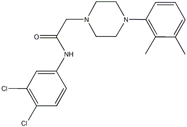 N-(3,4-dichlorophenyl)-2-[4-(2,3-dimethylphenyl)-1-piperazinyl]acetamide 结构式