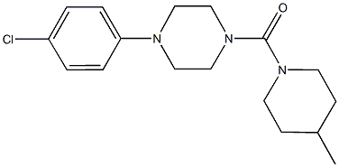 1-(4-chlorophenyl)-4-[(4-methyl-1-piperidinyl)carbonyl]piperazine 结构式