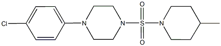 1-(4-chlorophenyl)-4-[(4-methyl-1-piperidinyl)sulfonyl]piperazine 结构式