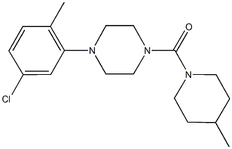 1-(5-chloro-2-methylphenyl)-4-[(4-methyl-1-piperidinyl)carbonyl]piperazine 结构式