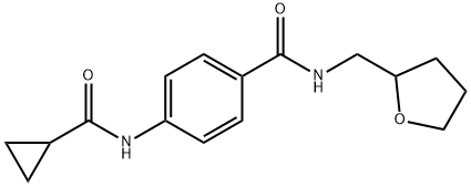 4-[(cyclopropylcarbonyl)amino]-N-(tetrahydro-2-furanylmethyl)benzamide 结构式