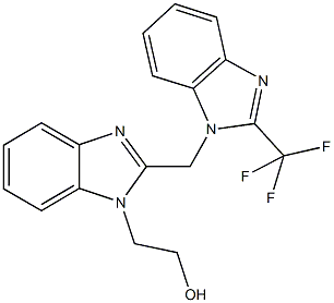 2-(2-{[2-(trifluoromethyl)-1H-benzimidazol-1-yl]methyl}-1H-benzimidazol-1-yl)ethanol 结构式