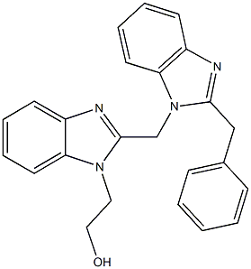 2-{2-[(2-benzyl-1H-benzimidazol-1-yl)methyl]-1H-benzimidazol-1-yl}ethanol 结构式