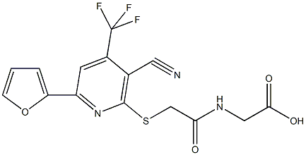 [({[3-cyano-6-(2-furyl)-4-(trifluoromethyl)-2-pyridinyl]sulfanyl}acetyl)amino]acetic acid 结构式