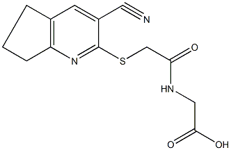 ({[(3-cyano-6,7-dihydro-5H-cyclopenta[b]pyridin-2-yl)sulfanyl]acetyl}amino)acetic acid 结构式