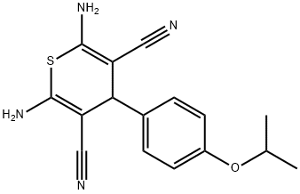 2,6-diamino-4-(4-isopropoxyphenyl)-4H-thiopyran-3,5-dicarbonitrile 结构式