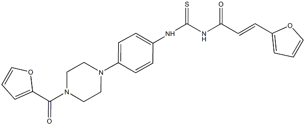 N-{4-[4-(2-furoyl)-1-piperazinyl]phenyl}-N'-[3-(2-furyl)acryloyl]thiourea 结构式