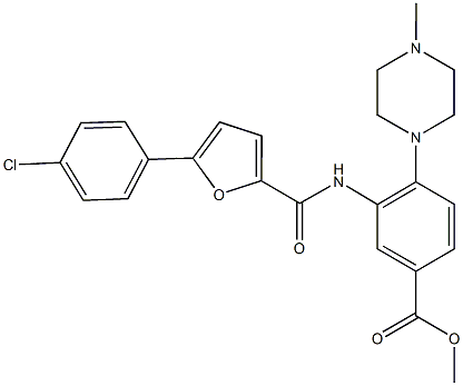 methyl 3-{[5-(4-chlorophenyl)-2-furoyl]amino}-4-(4-methyl-1-piperazinyl)benzoate 结构式
