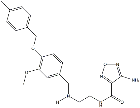 4-amino-N-[2-({3-methoxy-4-[(4-methylbenzyl)oxy]benzyl}amino)ethyl]-1,2,5-oxadiazole-3-carboxamide 结构式