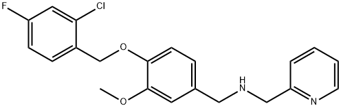 N-{4-[(2-chloro-4-fluorobenzyl)oxy]-3-methoxybenzyl}-N-(2-pyridinylmethyl)amine 结构式