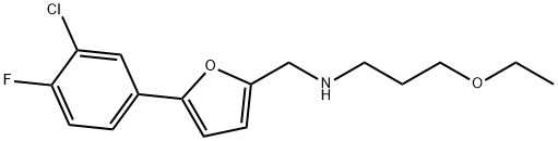 N-{[5-(3-chloro-4-fluorophenyl)-2-furyl]methyl}-N-(3-ethoxypropyl)amine 结构式