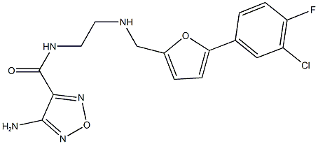 4-amino-N-[2-({[5-(3-chloro-4-fluorophenyl)-2-furyl]methyl}amino)ethyl]-1,2,5-oxadiazole-3-carboxamide 结构式