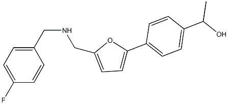 1-[4-(5-{[(4-fluorobenzyl)amino]methyl}-2-furyl)phenyl]ethanol 结构式