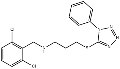 N-(2,6-dichlorobenzyl)-N-{3-[(1-phenyl-1H-tetraazol-5-yl)sulfanyl]propyl}amine 结构式