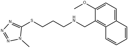 N-[(2-methoxy-1-naphthyl)methyl]-N-{3-[(1-methyl-1H-tetraazol-5-yl)sulfanyl]propyl}amine 结构式