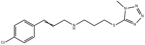 3-(4-chlorophenyl)-N-{3-[(1-methyl-1H-tetraazol-5-yl)sulfanyl]propyl}-2-propen-1-amine 结构式