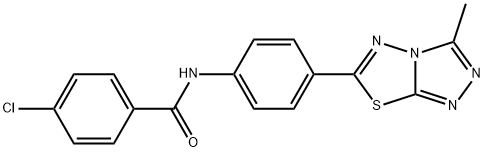 4-chloro-N-[4-(3-methyl[1,2,4]triazolo[3,4-b][1,3,4]thiadiazol-6-yl)phenyl]benzamide 结构式