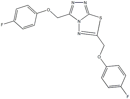 3,6-bis[(4-fluorophenoxy)methyl][1,2,4]triazolo[3,4-b][1,3,4]thiadiazole 结构式