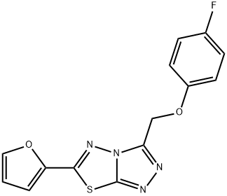 4-fluorophenyl [6-(2-furyl)[1,2,4]triazolo[3,4-b][1,3,4]thiadiazol-3-yl]methyl ether 结构式