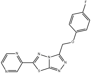 4-fluorophenyl [6-(2-pyrazinyl)[1,2,4]triazolo[3,4-b][1,3,4]thiadiazol-3-yl]methyl ether 结构式