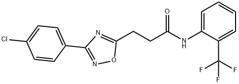 3-[3-(4-chlorophenyl)-1,2,4-oxadiazol-5-yl]-N-[2-(trifluoromethyl)phenyl]propanamide 结构式
