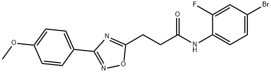 N-(4-bromo-2-fluorophenyl)-3-[3-(4-methoxyphenyl)-1,2,4-oxadiazol-5-yl]propanamide 结构式