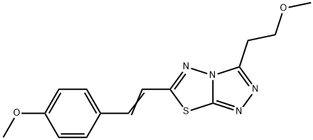 3-(2-methoxyethyl)-6-[(E)-2-(4-methoxyphenyl)ethenyl][1,2,4]triazolo[3,4-b][1,3,4]thiadiazole 结构式