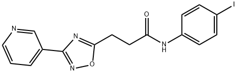 N-(4-iodophenyl)-3-[3-(3-pyridinyl)-1,2,4-oxadiazol-5-yl]propanamide 结构式