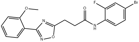 N-(4-bromo-2-fluorophenyl)-3-[3-(2-methoxyphenyl)-1,2,4-oxadiazol-5-yl]propanamide 结构式