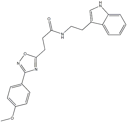 N-[2-(1H-indol-3-yl)ethyl]-3-[3-(4-methoxyphenyl)-1,2,4-oxadiazol-5-yl]propanamide 结构式