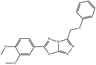 6-(3,4-dimethoxyphenyl)-3-[(phenylsulfanyl)methyl][1,2,4]triazolo[3,4-b][1,3,4]thiadiazole 结构式