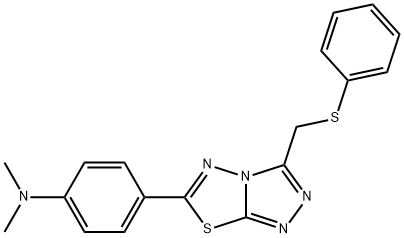 N,N-dimethyl-N-(4-{3-[(phenylsulfanyl)methyl][1,2,4]triazolo[3,4-b][1,3,4]thiadiazol-6-yl}phenyl)amine 结构式