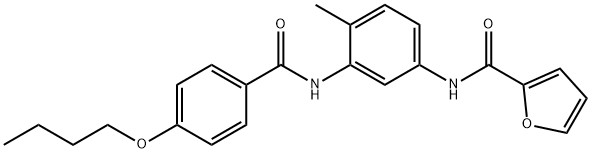 N-{3-[(4-butoxybenzoyl)amino]-4-methylphenyl}-2-furamide 结构式