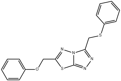 phenyl {3-[(phenylsulfanyl)methyl][1,2,4]triazolo[3,4-b][1,3,4]thiadiazol-6-yl}methyl ether 结构式