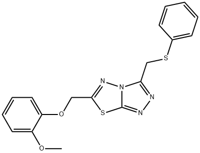 6-[(2-methoxyphenoxy)methyl]-3-[(phenylsulfanyl)methyl][1,2,4]triazolo[3,4-b][1,3,4]thiadiazole 结构式