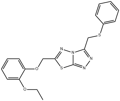 6-[(2-ethoxyphenoxy)methyl]-3-[(phenylsulfanyl)methyl][1,2,4]triazolo[3,4-b][1,3,4]thiadiazole 结构式