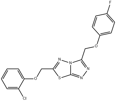 6-[(2-chlorophenoxy)methyl]-3-[(4-fluorophenoxy)methyl][1,2,4]triazolo[3,4-b][1,3,4]thiadiazole 结构式