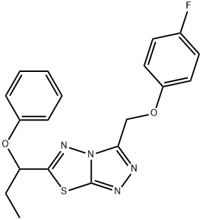 3-[(4-fluorophenoxy)methyl]-6-(1-phenoxypropyl)[1,2,4]triazolo[3,4-b][1,3,4]thiadiazole 结构式