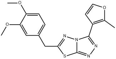 6-(3,4-dimethoxybenzyl)-3-(2-methyl-3-furyl)[1,2,4]triazolo[3,4-b][1,3,4]thiadiazole 结构式