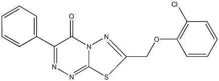 7-[(2-chlorophenoxy)methyl]-3-phenyl-4H-[1,3,4]thiadiazolo[2,3-c][1,2,4]triazin-4-one 结构式