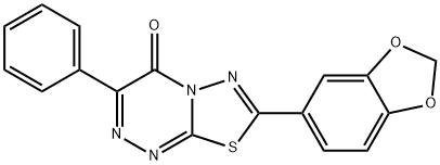 7-(1,3-benzodioxol-5-yl)-3-phenyl-4H-[1,3,4]thiadiazolo[2,3-c][1,2,4]triazin-4-one 结构式