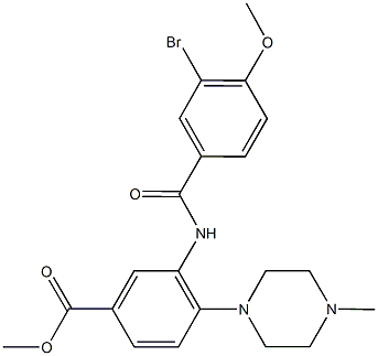 methyl 3-[(3-bromo-4-methoxybenzoyl)amino]-4-(4-methyl-1-piperazinyl)benzoate 结构式